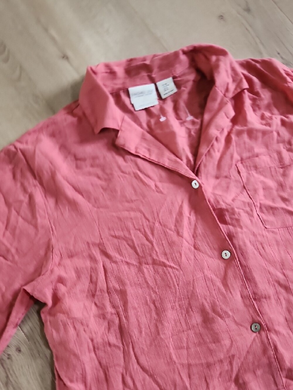 NWOT Rachel Zoe Coral-Pink Cotton Shirt - Picture 3 of 7